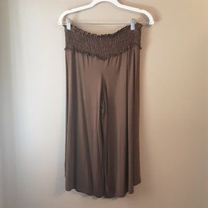 🌞 WANT! Made in Thailand Brown Rayon Cropped Flowy Pants Size Med.